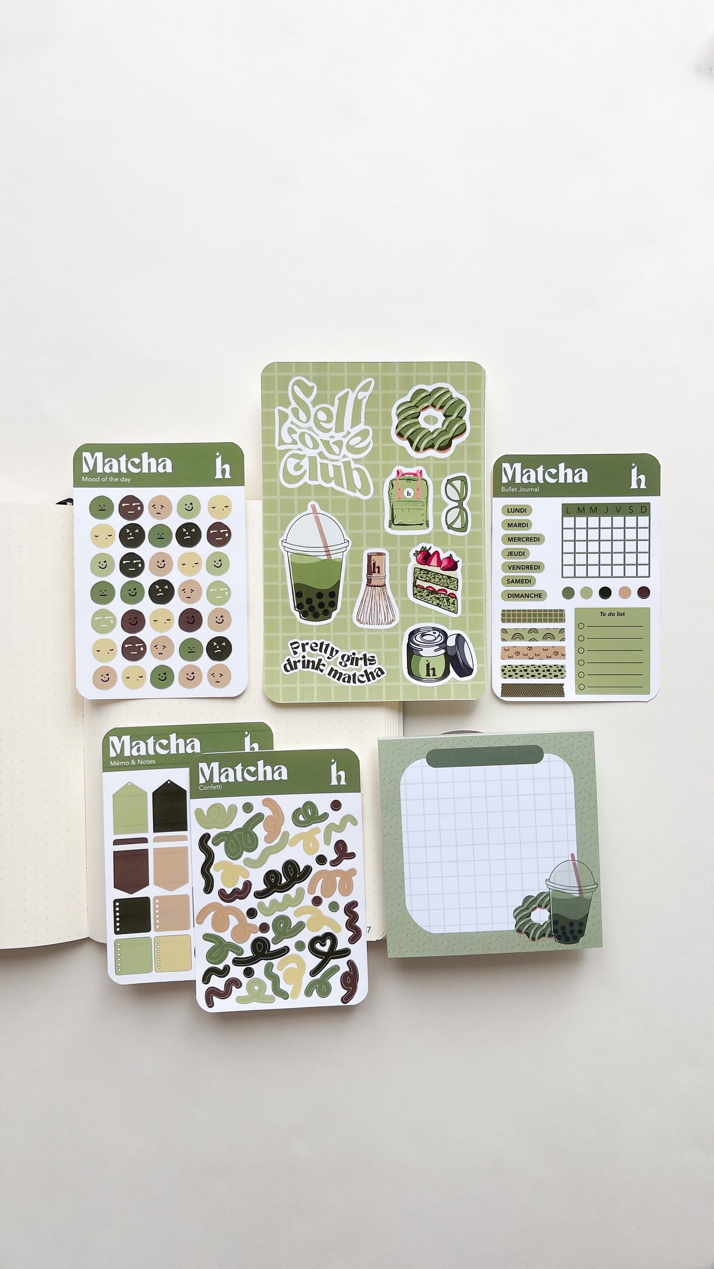 Sticker Mémo & Notes - Matcha