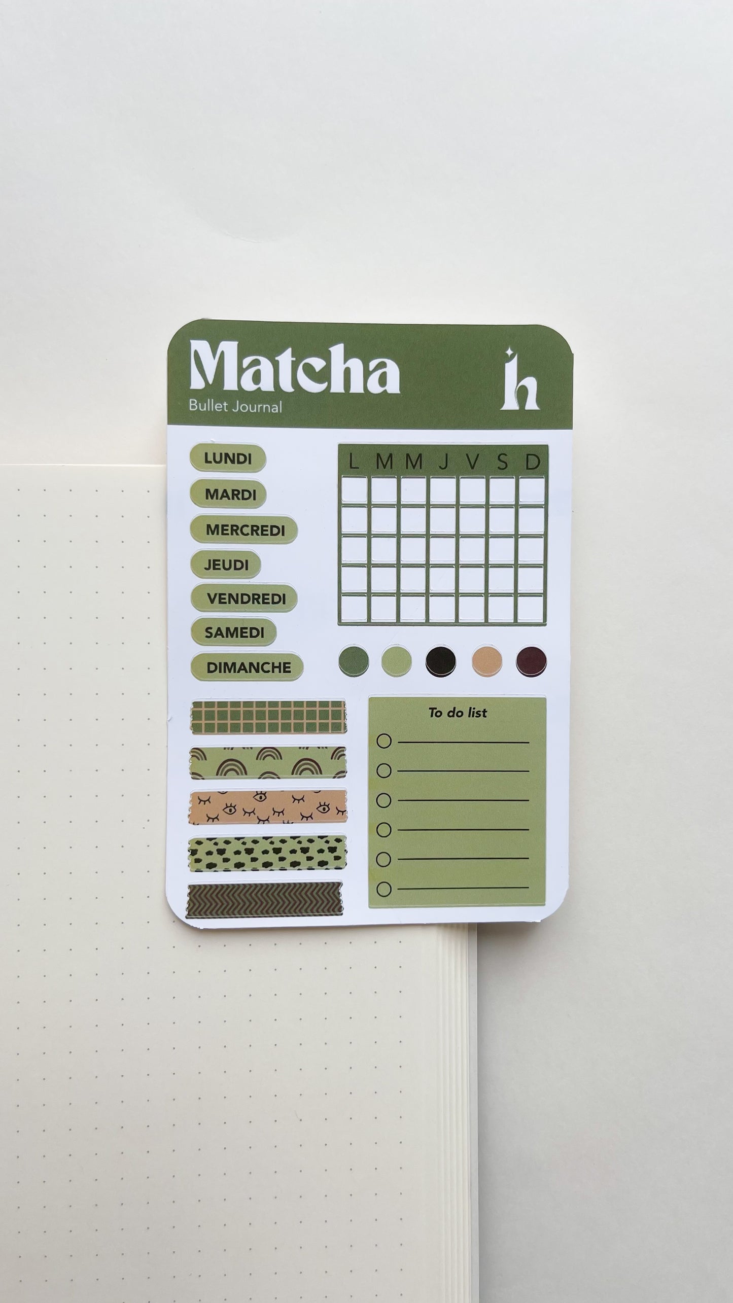 Sticker Bullet Journal - Matcha