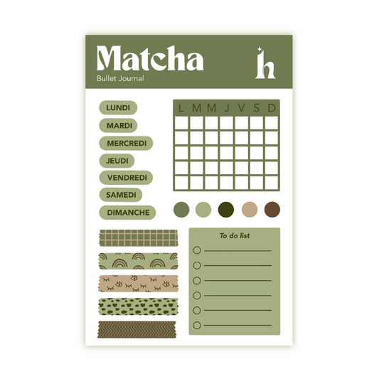 Sticker Bullet Journal - Matcha