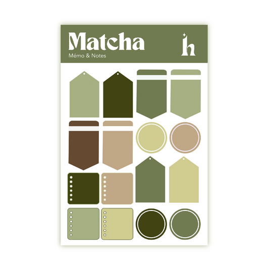 Sticker Mémo & Notes - Matcha